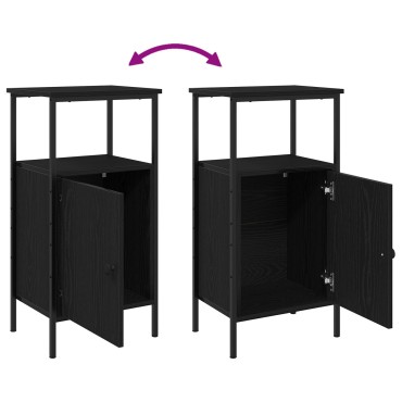 vidaXL Κομοδίνο Μαύρο Δρυς 41x31x80cm Επεξεργασμένο ξύλο 1 τεμ.