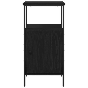 vidaXL Κομοδίνο Μαύρο Δρυς 41x31x80cm Επεξεργασμένο ξύλο 1 τεμ.