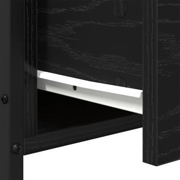 vidaXL Κομοδίνα 2 τεμ. Μαύρη Δρυς 34x35,5x70cm Επεξεργασμένο Ξύλο