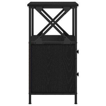 vidaXL Κομοδίνα 2 τεμ. Μαύρη Δρυς 34x35,5x70cm Επεξεργασμένο Ξύλο