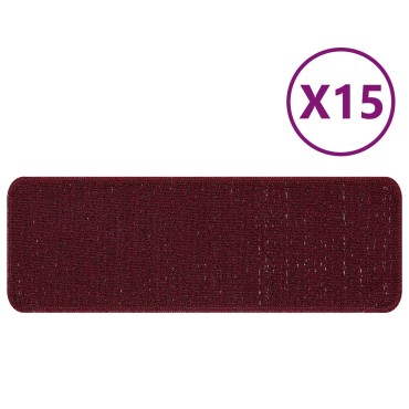 vidaXL Ματ Σκαλοπατιών με Λατέξ Μπορντό 25x60 εκ