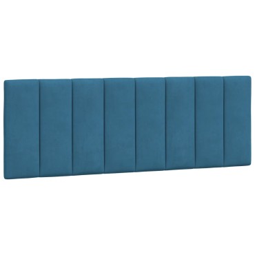 vidaXL Μαξιλάρι για Κεφαλάρι Μπλε Βελούδο 140x3x45cm 1 τεμ.