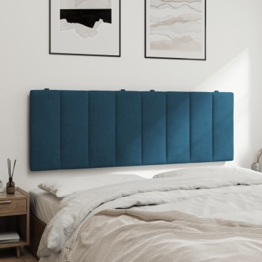 vidaXL Μαξιλάρι για Κεφαλάρι Μπλε Βελούδο 140x3x45cm 1 τεμ.