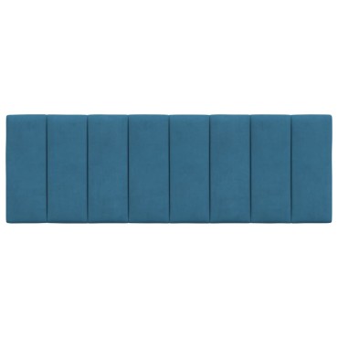 vidaXL Μαξιλάρι για Κεφαλάρι Μπλε Βελούδο 140x3x45cm 1 τεμ.