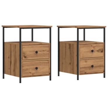 vidaXL Κομοδίνα 2 τεμ. Artisan Oak 34x35,5x50cm Κατασκευασμένο ξύλο