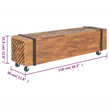 vidaXL Έπιπλο Τηλεόρασης 110x30x32,5cm από Μασίφ Ξύλο Teak