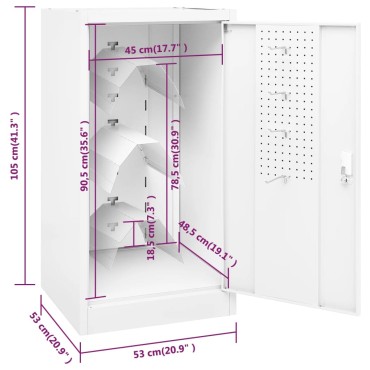 vidaXL Ντουλάπα για Σέλα Λευκό 53 x 53 x 105 εκ. Ατσάλινο