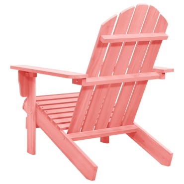 vidaXL Καρέκλα Κήπου Adirondack Ροζ από Μασίφ Ξύλο Ελάτης 69,5x86,5x89,5cm 1 τεμ.