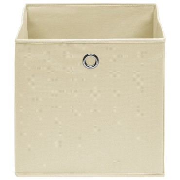vidaXL Κουτιά Αποθήκευσης 4 τεμ. Κρεμ 28x28x28 εκ. Ύφασμα Non-woven