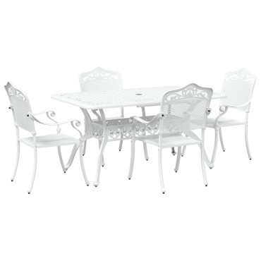vidaXL Σετ 3 Λευκό Χυτό Αλουμίνιο 150x90x72cm Ανθεκτικό