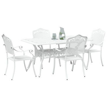 vidaXL Σετ 3 Λευκό Χυτό Αλουμίνιο 150x90x72cm Ανθεκτικό