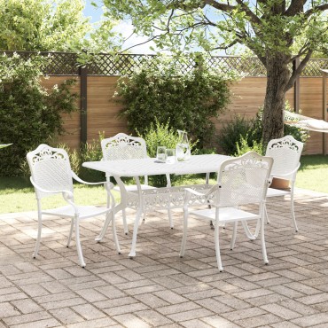 vidaXL Σετ 3 Λευκό Χυτό Αλουμίνιο 150x90x72cm Ανθεκτικό