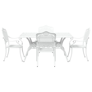 vidaXL Σετ 3 Λευκό Χυτό Αλουμίνιο 150x90x72cm Ανθεκτικό