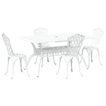 vidaXL Σετ 3 Λευκό Χυτό Αλουμίνιο 150x90x72cm