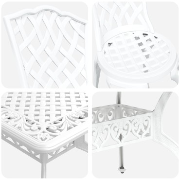 vidaXL Σετ 3 Λευκό Χυτό Αλουμίνιο 150x90x72cm