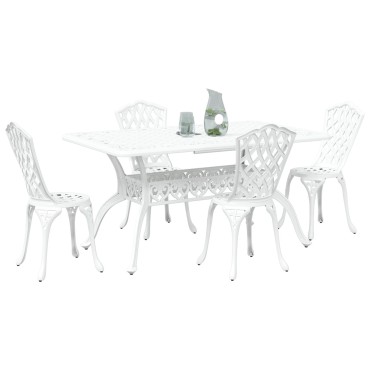 vidaXL Σετ 3 Λευκό Χυτό Αλουμίνιο 150x90x72cm