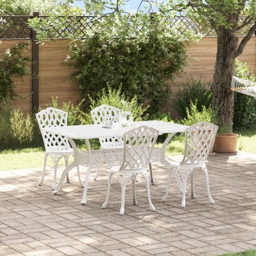 vidaXL Σετ 3 Λευκό Χυτό Αλουμίνιο 150x90x72cm