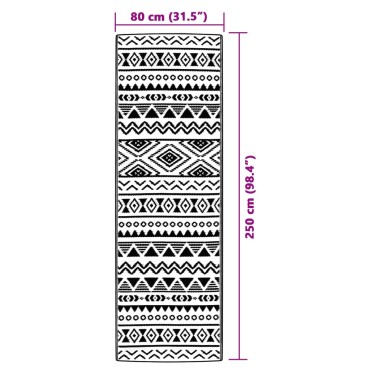 vidaXL Χαλί εξωτερικού χώρου ARAKIL Μαύρο 80x250 cm PP