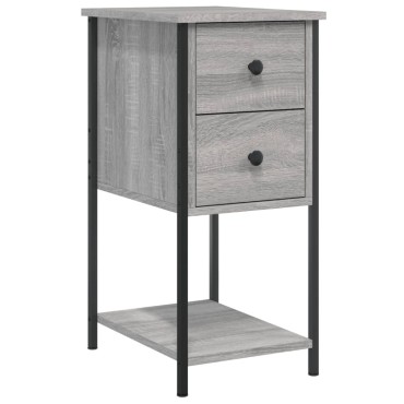 vidaXL Κομοδίνο Γκρι Sonoma 32x42x70cm από Επεξεργασμένο Ξύλο 1 τεμ.