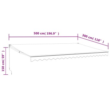 vidaXL Τέντα Πτυσσόμενη Αυτόματη Κρεμ 5 x 3 μ.