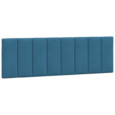 vidaXL Μαξιλάρι για Κεφαλάρι Μπλε Βελούδο 160x3x45cm 1 τεμ.