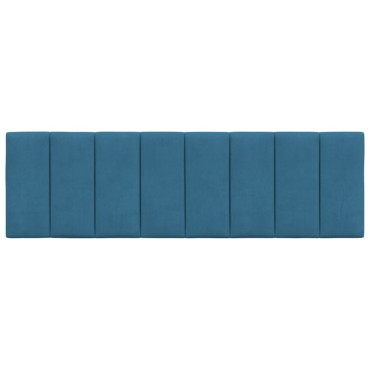 vidaXL Μαξιλάρι για Κεφαλάρι Μπλε Βελούδο 160x3x45cm 1 τεμ.