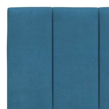 vidaXL Μαξιλάρι για Κεφαλάρι Μπλε Βελούδο 160x3x45cm 1 τεμ.