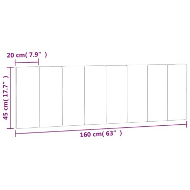 vidaXL Μαξιλάρι για Κεφαλάρι Μπλε Βελούδο 160x3x45cm 1 τεμ.