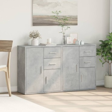 vidaXL Βοηθητικά Ντουλάπια 2 τεμ. Γκρι Σκυρ. 60x31x70cm Επεξεργ. Ξύλο