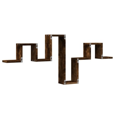 vidaXL Ραφιέρα Τοίχου Καπνιστή Δρυς 104,5x10x43cm Επεξεργασμένο Ξύλο 1 τεμ.