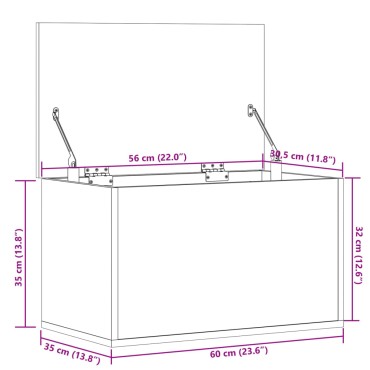 vidaXL Κουτί Αποθήκευσης Λευκό 60x35x35cm από Επεξεργασμένο Ξύλο 1 τεμ.
