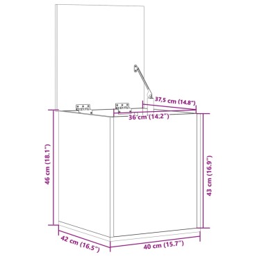 vidaXL Κουτί Αποθήκευσης Λευκό 40x42x46cm Επεξεργασμένο Ξύλο 1 τεμ.