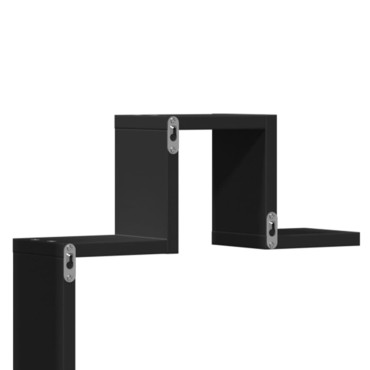 vidaXL Ράφι Τοίχου Μαύρη 104,5x10x43cm από Επεξεργασμένο Ξύλο 1 τεμ.