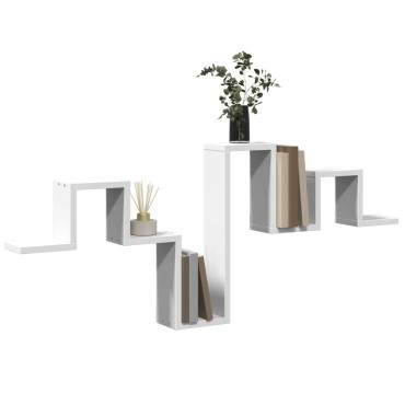 vidaXL Ράφι Τοίχου Λευκό 104,5x10x43cm από Επεξεργασμένο Ξύλο 1 τεμ.