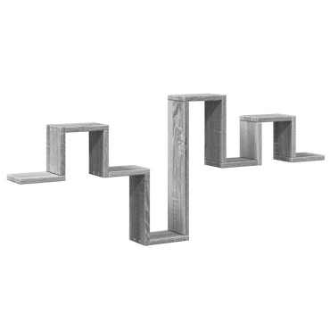 vidaXL Ραφιέρα Τοίχου Γκρι Sonoma 104,5x10x43cm Επεξεργασμένο Ξύλο 1 τεμ.