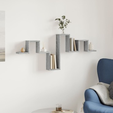 vidaXL Ραφιέρα Τοίχου Γκρι Sonoma 104,5x10x43cm Επεξεργασμένο Ξύλο 1 τεμ.