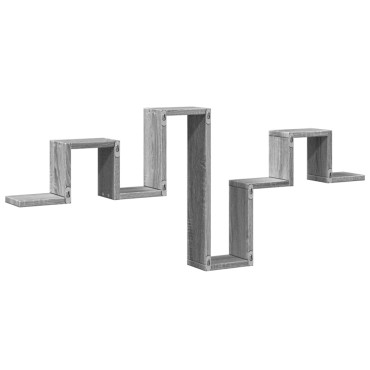 vidaXL Ραφιέρα Τοίχου Γκρι Sonoma 104,5x10x43cm Επεξεργασμένο Ξύλο 1 τεμ.