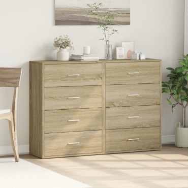 vidaXL Βοηθητικά Ντουλάπια 2 τεμ. Sonoma Δρυς 60x31x84cm Επεξ. Ξύλο