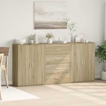 vidaXL Βοηθητικά Ντουλάπια 3 τεμ. Sonoma Δρυς 60x31x84cm Επεξ. Ξύλο