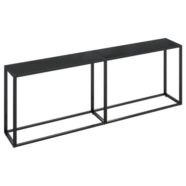 vidaXL Τραπέζι Κονσόλα Μαύρο 220x35x75,5cm από Ψημένο Γυαλί 1 τεμ.