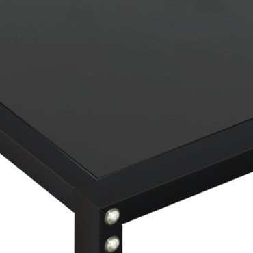 vidaXL Τραπέζι Κονσόλα Μαύρο 220x35x75,5cm από Ψημένο Γυαλί 1 τεμ.