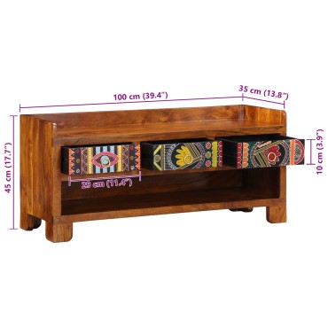 vidaXL Παγκάκι παπουτσιών 100x35x45cm από μασίφ ξύλο Ακακίας 1 τεμ.