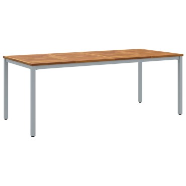 vidaXL Τραπεζάκι Κήπου 200x90x75cm από Μασίφ Ξύλο Ακακίας και Μέταλλο 1 τεμ.