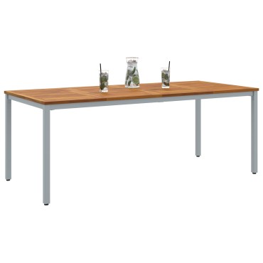 vidaXL Τραπεζάκι Κήπου 200x90x75cm από Μασίφ Ξύλο Ακακίας και Μέταλλο 1 τεμ.