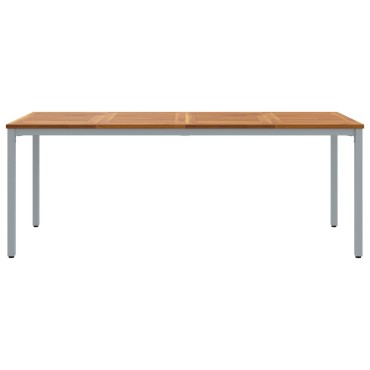 vidaXL Τραπεζάκι Κήπου 200x90x75cm από Μασίφ Ξύλο Ακακίας και Μέταλλο 1 τεμ.