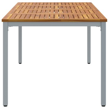 vidaXL Τραπεζάκι Κήπου 200x90x75cm από Μασίφ Ξύλο Ακακίας και Μέταλλο 1 τεμ.