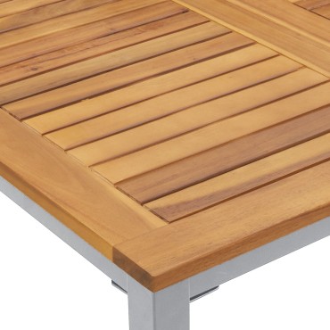 vidaXL Τραπεζάκι Κήπου 200x90x75cm από Μασίφ Ξύλο Ακακίας και Μέταλλο 1 τεμ.