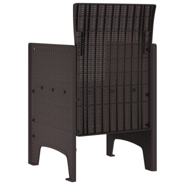 vidaXL Καρέκλες Κήπου 4 τεμ. Καφέ Πολυ Ρατάν 53x49x85cm