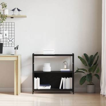 vidaXL Βιβλιοθήκη Μαύρη Δρυς 80x30x78,5cm Κατασκευασμένο Ξύλο 1 τεμ.