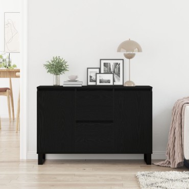 vidaXL Μπουφές Μαύρο Δρυς 104x35x70cm Κατασκευασμένο Ξύλο 1 τεμ.